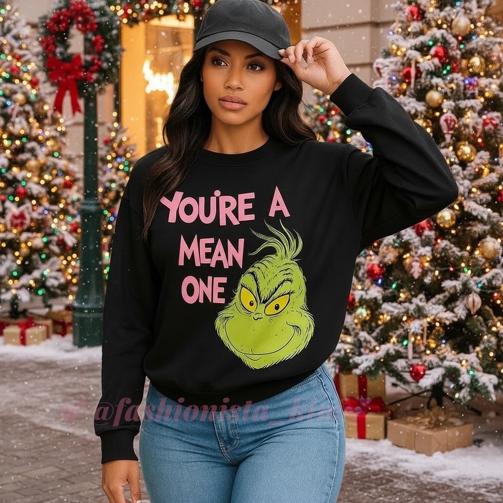 Grinch sweatshirt “You’re a Mean One” black sweater NWT